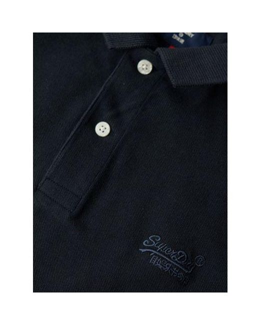 Superdry Black Eclipse Classic Pique Polo Shirt for men