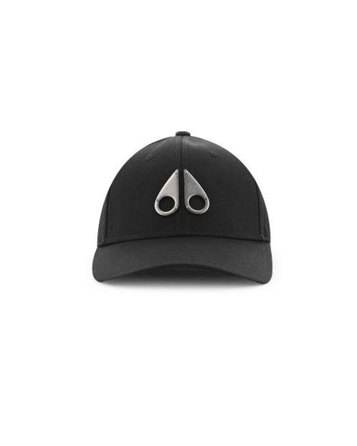 Moose Knuckles Black Nickel Logo Icon Cap for men