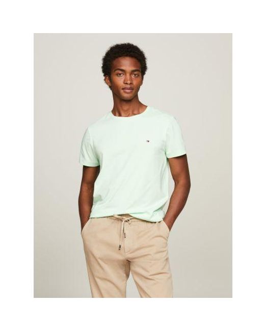 Tommy Hilfiger Green Mint Gel Stretch Slim Fit T-Shirt for men