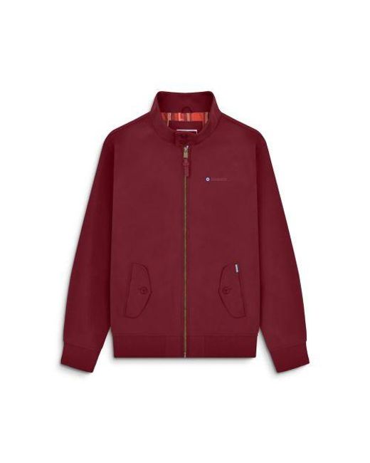 Lambretta Red Burgundy Shower Resistant Harrington Jacket for men