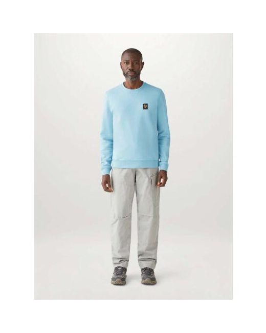 Belstaff Blue Skyline Cotton Fleece Sweatshirt for men