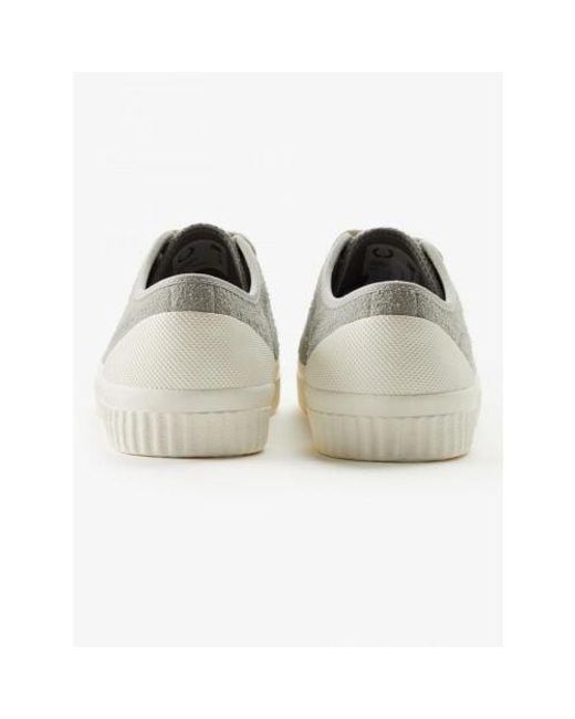 Fred Perry White Limestone Hughes Low Textured Suede Trainer for men