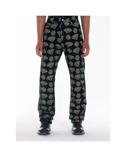 BBCICECREAM Black Heat Map Diamonds & Dollars Jean for men