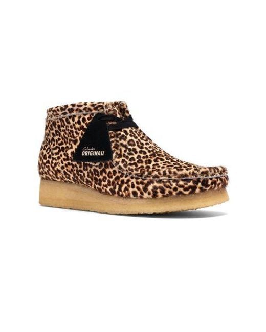 Clarks Brown Leopard Print Wallabee Boot