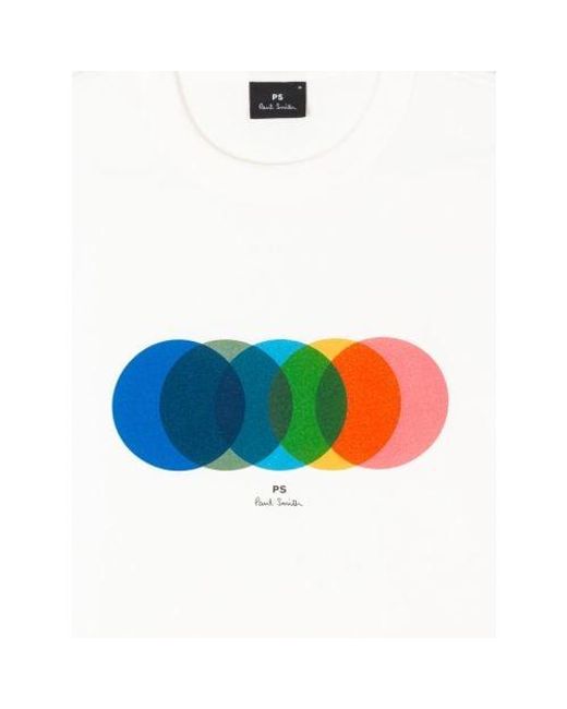 Paul Smith White Off- Short Sleeve Circles T-Shirt for men