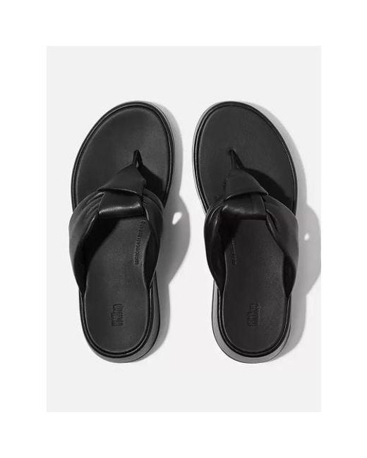 Fitflop Black All F-Mode Knot Leather Sandal
