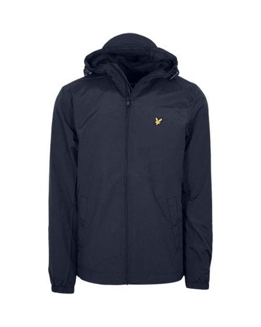 Lyle & Scott Blue Dark Zip Through Hooded Jacket for men