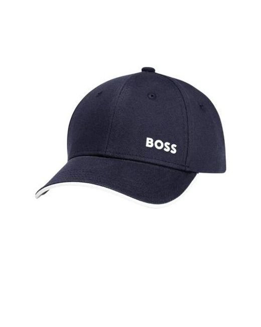 Boss Blue Dark Printed Logo Cap for men