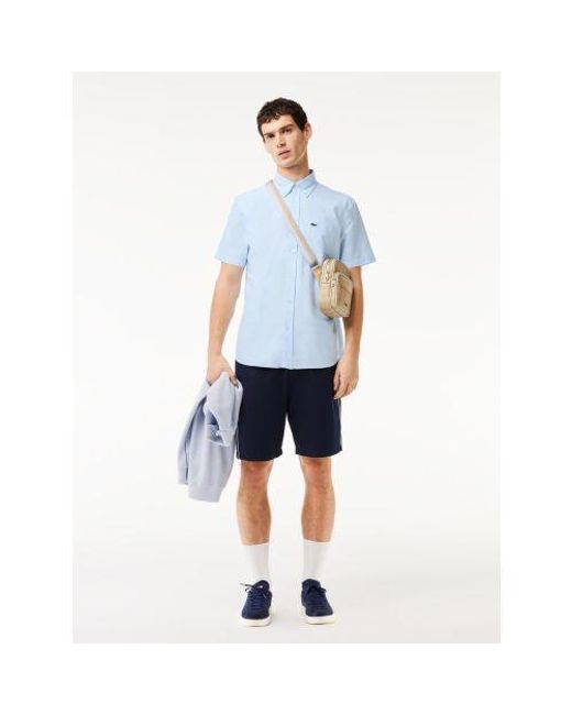 Lacoste Blue Overview Short Sleeve Oxford Shirt for men