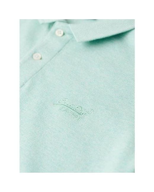 Superdry Green Light Mint Marl Classic Pique Polo Shirt for men