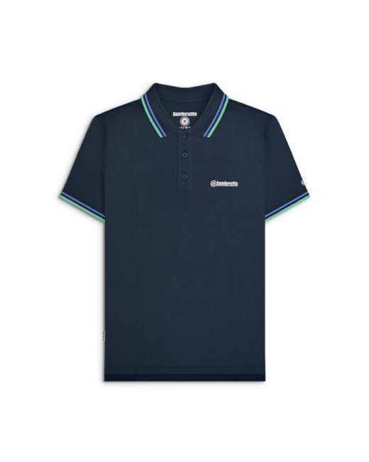 Lambretta Blue Twin Tipped Polo Shirt for men