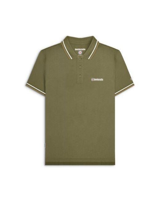 Lambretta Green Khaki Twin Tipped Polo Shirt for men