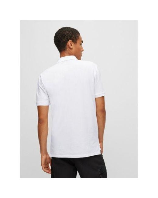 HUGO White Dinos223 Polo Shirt for men