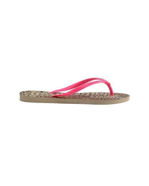 Havaianas Pink Kids Sand Animals Slim Flip Flop