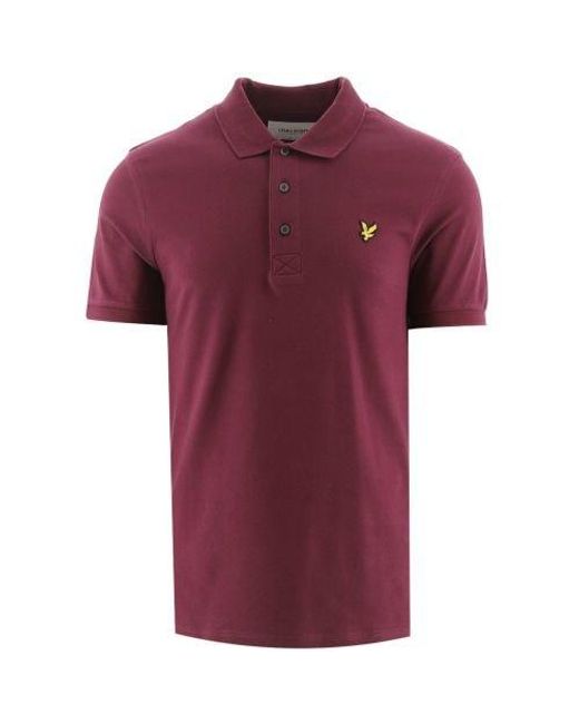 Lyle & Scott Red Burgundy Plain Polo Shirt for men