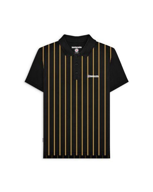 Lambretta Black Pinstripe Polo Shirt for men