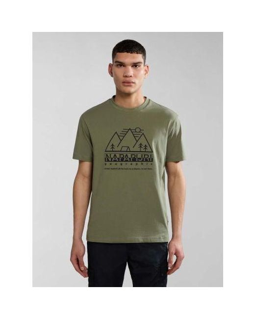 Napapijri Green Lichen S-Faber T-Shirt for men