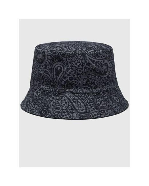Pretty Green Blue Tonal Paisley Reversible Bucket Hat for men