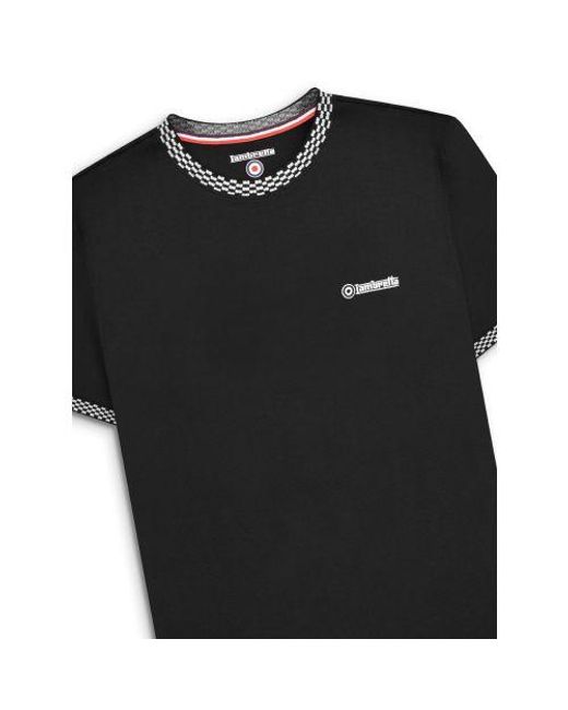 Lambretta Black Two Tone Ringer T-Shirt for men
