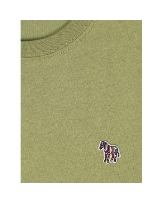 Paul Smith Green Regular Fit Zebra Badge T-Shirt for men