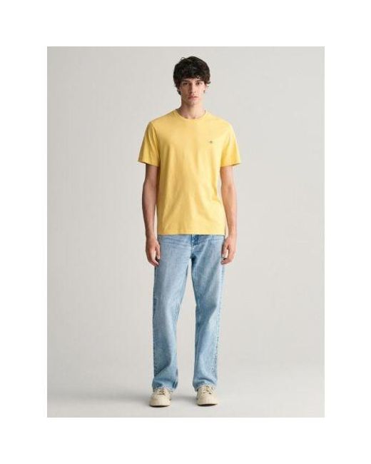 Gant Yellow Dusty Shield Logo T-Shirt for men