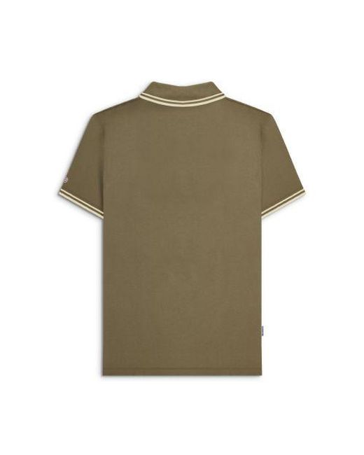 Lambretta Green Khaki Twin Tipped Polo Shirt for men