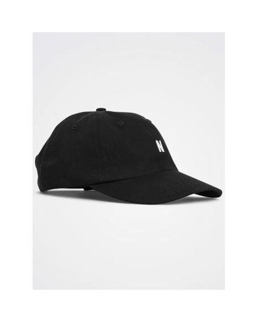 Norse Projects Black Twill Sports Cap for men