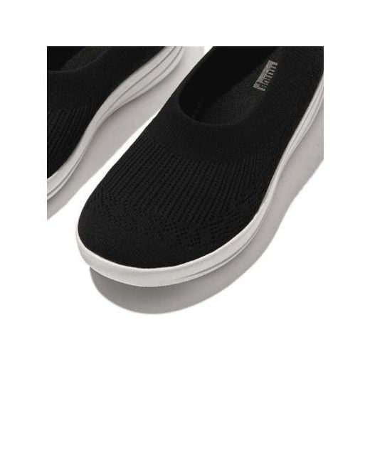 Fitflop Black Uberknit Slip-On Ballerina Pump