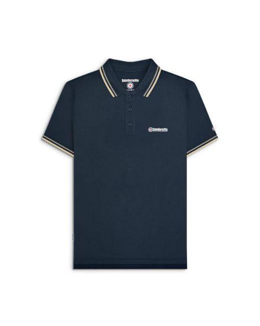 Lambretta Blue Cinder Twin Tipped Polo Shirt for men