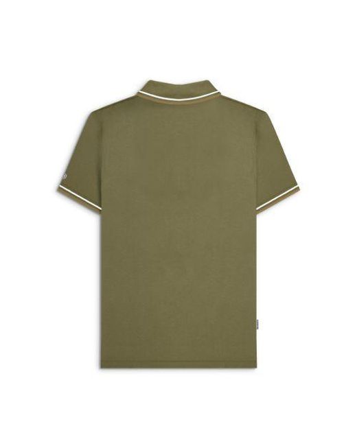 Lambretta Green Khaki Twin Tipped Polo Shirt for men