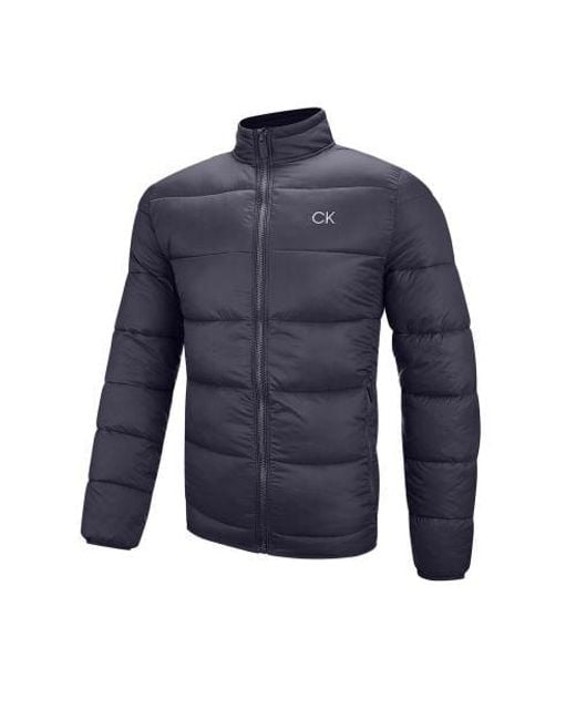 Calvin Klein Blue Quilted Thermal Golf Puffer Jacket for men