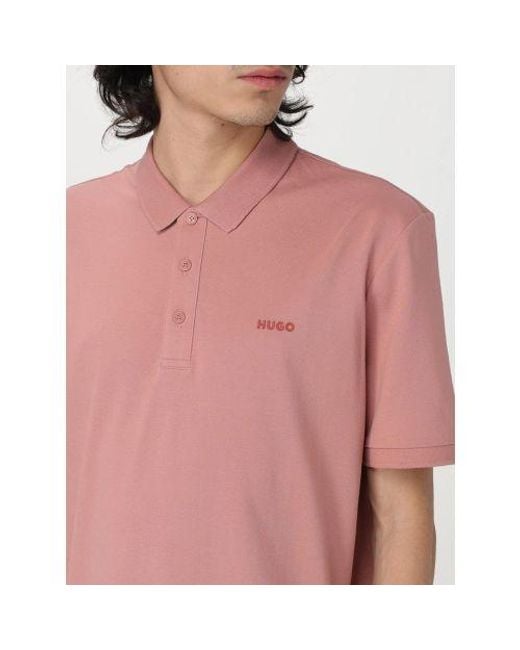 HUGO Pink Light Pastel Donos222 Polo Shirt for men