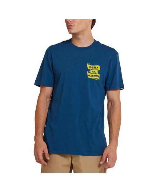 Deus Ex Machina Blue Moroccan Four Feet T-Shirt for men