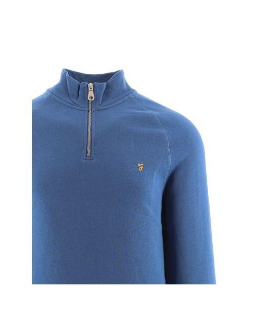 Farah Blue Steel Jim Quarter Zip Sweatshirt for men