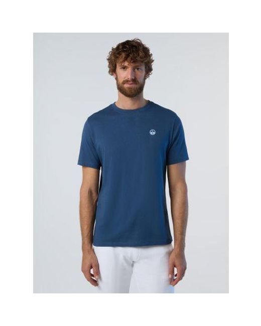 North Sails Blue Dark Denim Basic Bollo T-Shirt for men