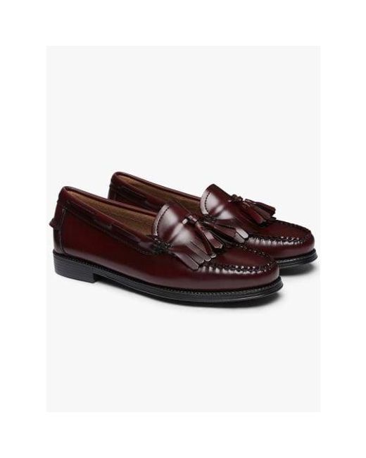 G.H.BASS Brown Wine Leather Weejun Ii Esther Kiltie Loafer