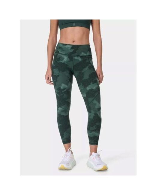 Sweaty Betty Green Terrain Camo Print Power Crop Workout Legging