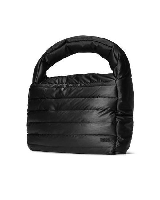 Rains Black Bator Puffer Tote Bag