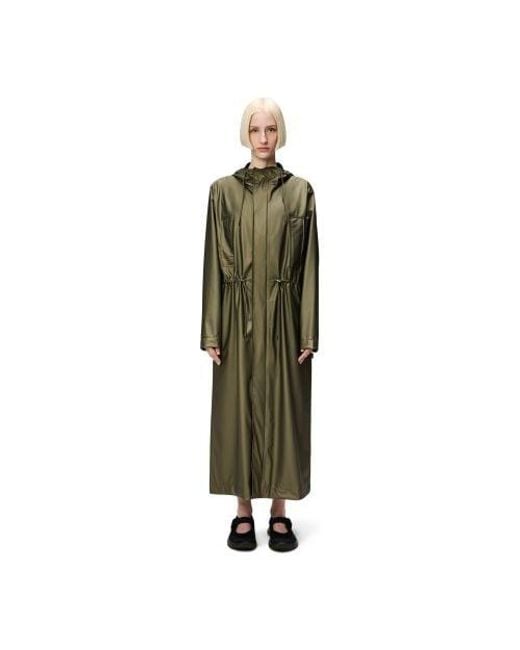 Rains Green Revel Bold Longest Jacket