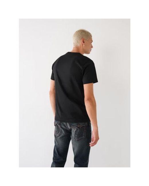 True Religion Black Jet Bandana Style Logo T-Shirt for men