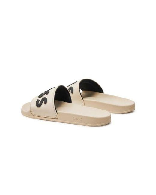 Boss White Kids Open Kirk Slide for men