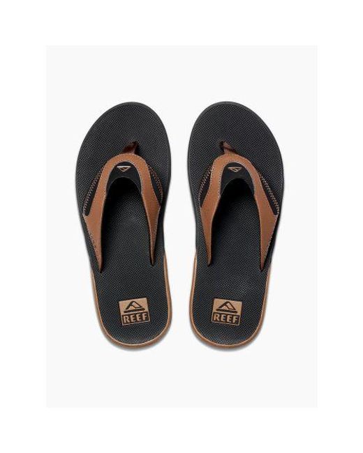 Reef Black Tan Fanning Sandals for men