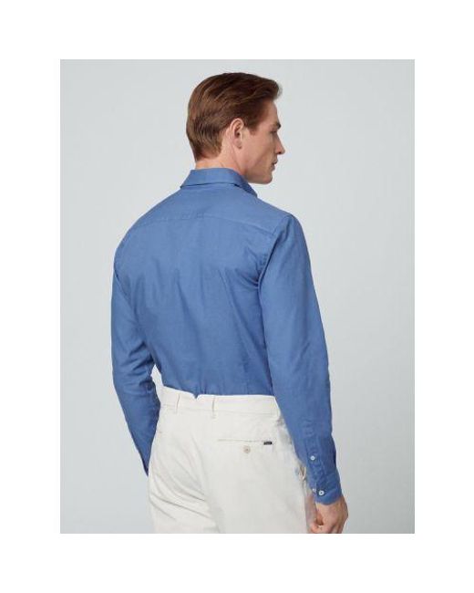 Hackett Blue Oxford Garment Dyed Oxford Shirt for men