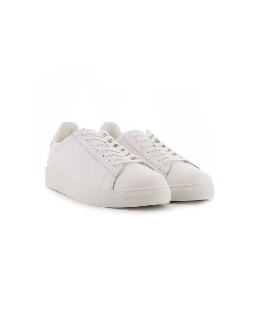 Armani Exchange White Leather Trainer for men