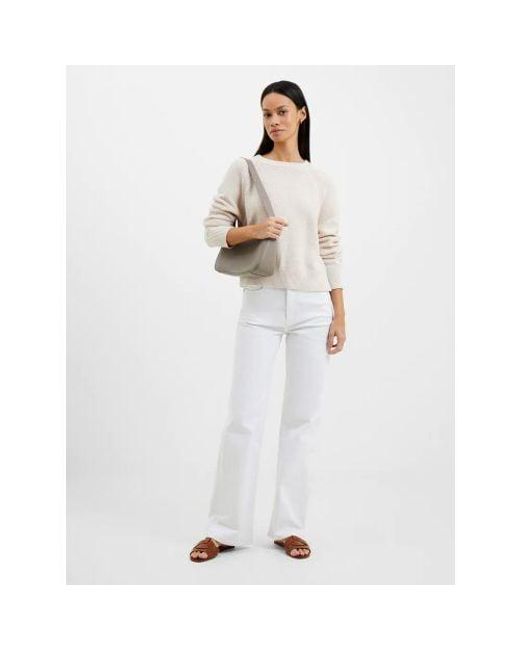 French Connection White Oatmeal Melange Lilly Mozart Crew Neck Jumper