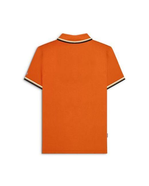 Lambretta Orange Desert Sun Triple Tipped Polo Shirt for men