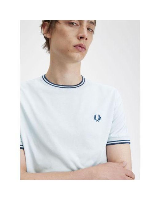 Fred Perry White Light Ice Midnight Twin Tipped T-Shirt for men