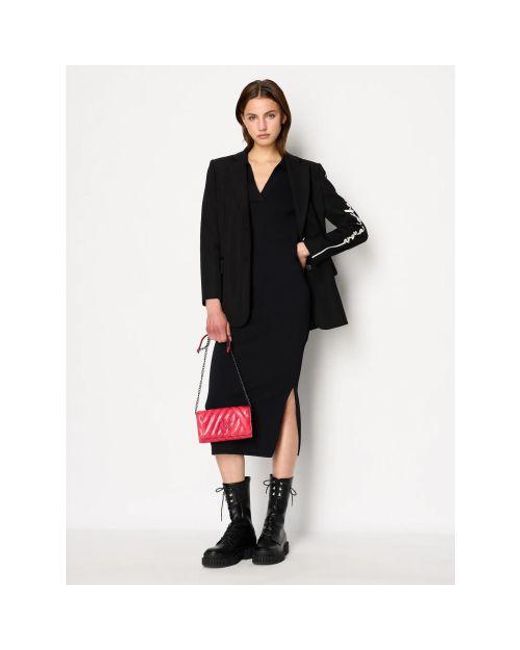 ARMANI EXCHANGE Black Recycled Viscose Dress