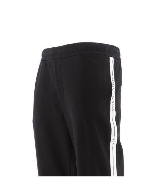 Armani Exchange Black Zinc Branded Jogging Pants for men