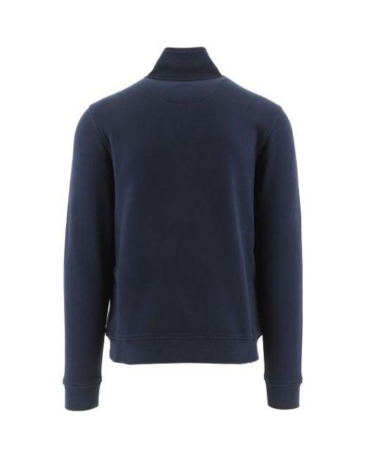 Belstaff Blue Dark Ink Quarter Zip Sweatshirt for men
